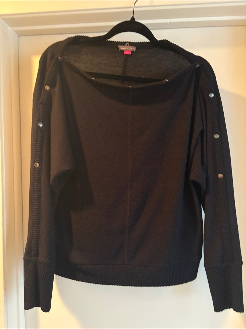Black Button-Trim Women's Sweater